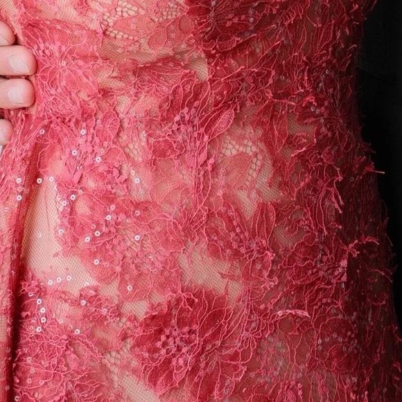 Montsand Red Beaded Lace Dress- Cult Mia - Picture 6 of 6